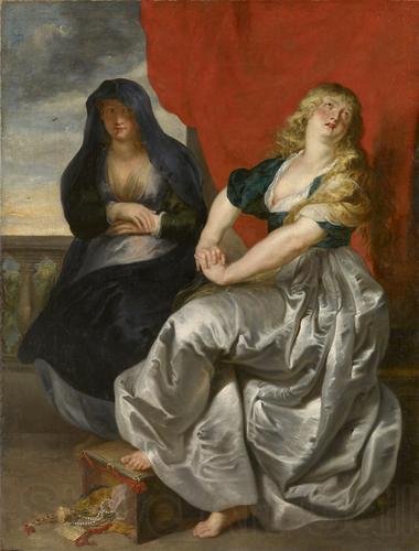 Peter Paul Rubens Reuige Magdalena und ihre Schwester Martha Spain oil painting art